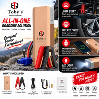 Toby's Professional all-in-one roadside jump starter tyre inflator power bank and LED light - Carbox Kuwait