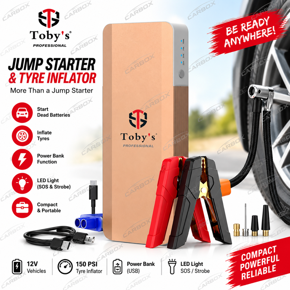 Toby's Professional jump starter and tyre inflator - Carbox Kuwait