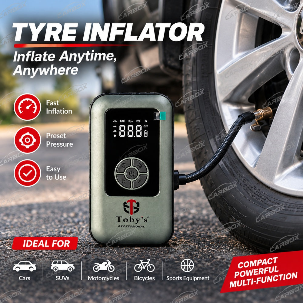 Toby's X24 portable tyre inflator and air pump - Carbox Kuwait